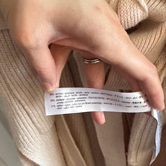 NWOT Zara Kimono Style Cream Knit Cardigan Sweater - Picture 8 of 8